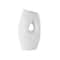 15" White Ceramic Abstract Textured Vase with Cutout Center